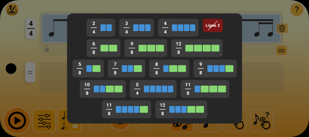 Pattern o'matic - Time signatures